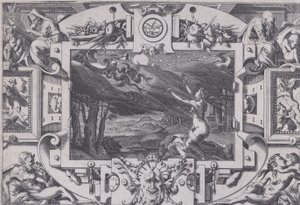 Medea und ihr von Drachen gezogener Wagen, 1563 von Rene Boyvin