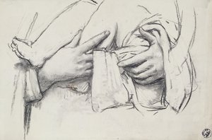 Studie der Hand für Unsere Liebe Frau von Morienval in Oise, Frankreich