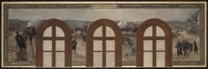 Skizze für das Büro des Präfekten im Rathaus von Paris: Batterien des 6. Sektors, Point du Jour von Rene Joseph Gilbert