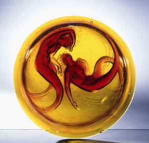 Deux Sirenes; ein extrem seltener geformter Glasleuchter von Rene Jules Lalique