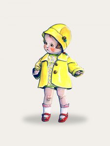 Charmante Puppe Gelbes Outfit