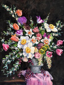 Lebendiges Blumenstillleben
