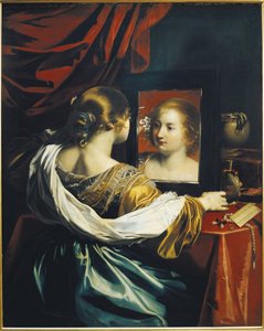 Eitelkeit oder junge Frau bei ihrer Toilette, ca. 1626