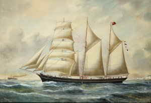 Die Brigantine Minnie Sommers vor Folkestone von Reuben Chappell