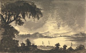Fluss Forth mit der Stadt und Burg von Stirling in der Ferne von Rev. William Gilpin
