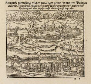 Angriff auf eine befestigte Stadt mit Kanonen