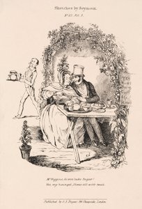Werbende Szene im Garten eines Landteehauses von John Pardon