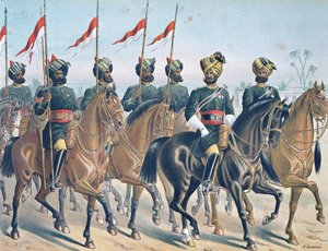 Die 2. Bombay Lancers, Paradeuniform, Anglo-Indische Armee der 1880er Jahre