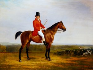 Isaac Sadler auf einem braunen Jäger von Richard Barrett Davis