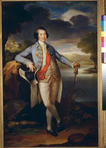 Porträt des Fürsten Alexander Kurakin (1752-1818) - Richard Brompton, Öl auf Leinwand, ca. 1780 - Staatliche Tretjakow-Galerie, Moskau
