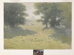 Landschaft mit Kühen und Hügel von Richard Buckner Gruelle