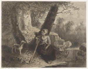 Mädchen, das sich auf eine Krücke stützt