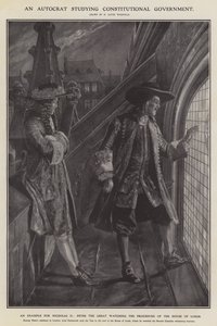 Ein Autokrat studiert die konstitutionelle Regierung (Lithografie) von Richard Caton II (after) Woodville