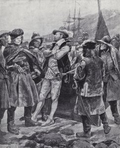 Sir Humphrey Gilbert entdeckt Neufundland von Richard Caton II (after) Woodville