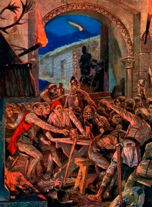 Das letzte Fest der Männer von Robert De Comines in Durham, 1069, ca. 1920 von Richard Caton II Woodville