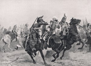 Der Angriff auf Sir Ralph Abercrombie durch die französischen Dragoner, Illustration aus 