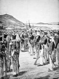 Die Abtretung von Hongkong an die Briten im Jahr 1841 von Richard Caton Woodville
