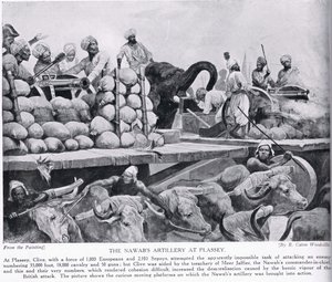 Die Artillerie des Nawab bei Plassey, Illustration aus 