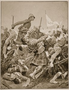 Die Seaforth Highlanders stürmen das Zareba in der Schlacht von Atbara, Illustration aus 