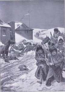 Der unendliche Marsch nach Osten: Ein vertrauter Anblick auf dem Weg, Illustration aus Cassells Geschichte des Russisch-Japanischen Krieges Band 1, ca. 1900