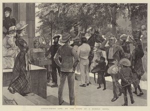 Anglo-Indisches Leben, auf den Stufen eines Hotels in Bombay von Richard Caton Woodville junior