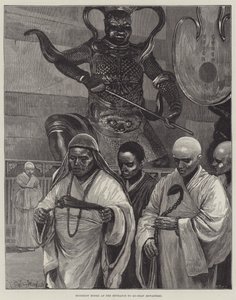 Buddhistische Mönche am Eingang zum Ku-Shan-Kloster von Richard Caton Woodville junior