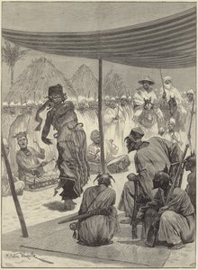 Tanz vor dem König der Sofas in Westafrika von Richard Caton Woodville junior