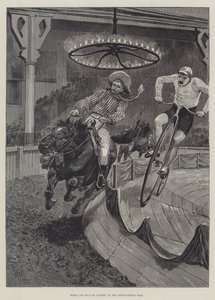 Pferd- und Fahrradwettbewerb in der Landwirtschaftshalle