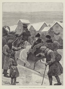 Die Hungersnot in Russland, Bauern betteln in den Städten von Kasan von Richard Caton Woodville junior