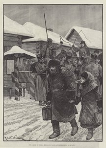 Die Hungersnot in Russland, Überprüfung der Pässe am Eingang zu einer Stadt