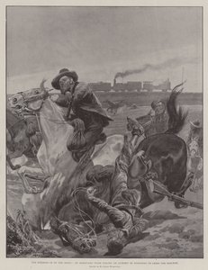 Die Einkesselung der Buren, ein gepanzerter Zug vereitelt einen Versuch der Burghers, die Eisenbahn zu überqueren