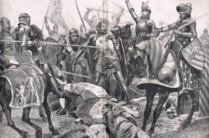 Der letzte Stand von Johann II. Frankreich in der Schlacht von Poitiers, Illustration aus 