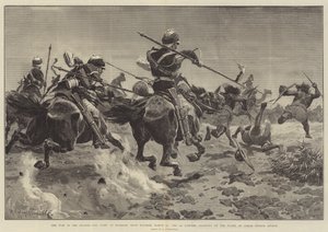 Der Krieg im Sudan, der Kampf bei Hasheen, nahe Souakim, 20. März, die 5. Lanzenreiter greifen die Flanke von Osman Dignas Angriff an von Richard Caton Woodville junior