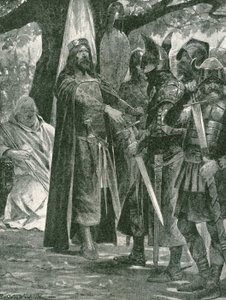 Die militärische Wahl von Alfred dem Großen, erster König von ganz England von Richard Caton Woodville junior