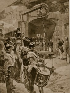 Die Kapitulation der Insel Mauritius an die Briten im Jahr 1810, Illustration aus 