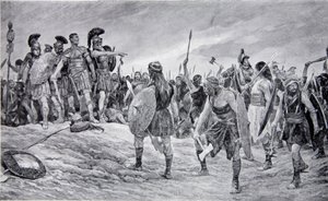 Vespasian von seinem Sohn Titus gerettet, Illustration aus 