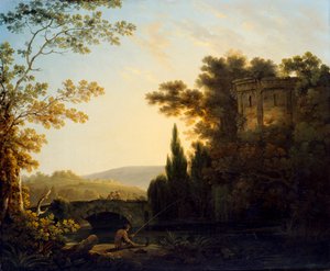 Klassische Landschaft mit einem Tempel, 1788