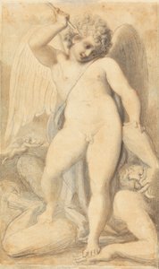 Amor überwältigt einen Satyr