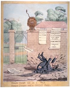 Humpty Dumpty saß auf einer Mauer, 1821 von Richard Dighton