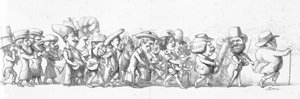 John Bull führt Besucher zur Großen Ausstellung, 1851