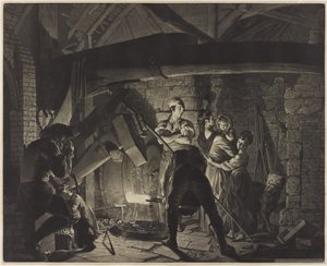 Eine Eisenhütte, nach Joseph Wright of Derby