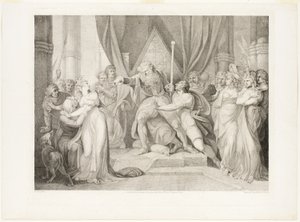 Lear verstößt seine Tochter Cordelia von Richard Earlom
