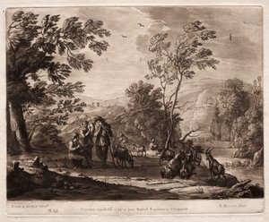 Liber Veritatis: Nr. 25, Eine bergige und bewaldete Landschaft mit Hirten, die spielen, und Ziegen, die weiden