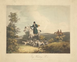 Satz von vier: (1) Hirschjagd von Richard Gilson Reeve