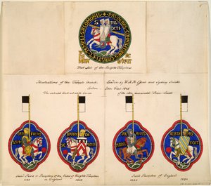 Siegel der Tempelritter von 1180, 1203, 1224, 1234, 1845