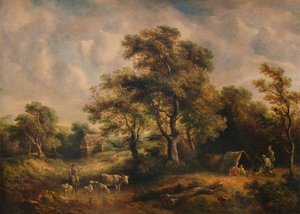 Landschaft mit Zigeunerzelt, 19. Jahrhundert, 1935