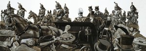 Die Menge buhte und pfiff, als König Edward in Paris im Staatswagen fuhr