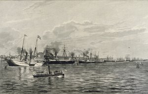 Die Marineparade in Kiel am 3. September 1890