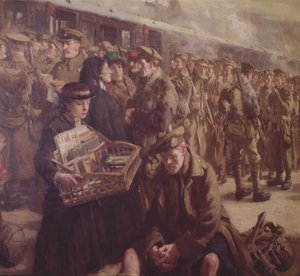 Rückkehr an die Front: Victoria Bahnhof 1917 (Detail) von Richard Jack
