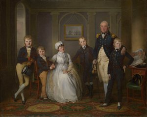 Kapitän Richard Grindall (1750-1820) und seine Familie, ca. 1800 von Richard Livesay